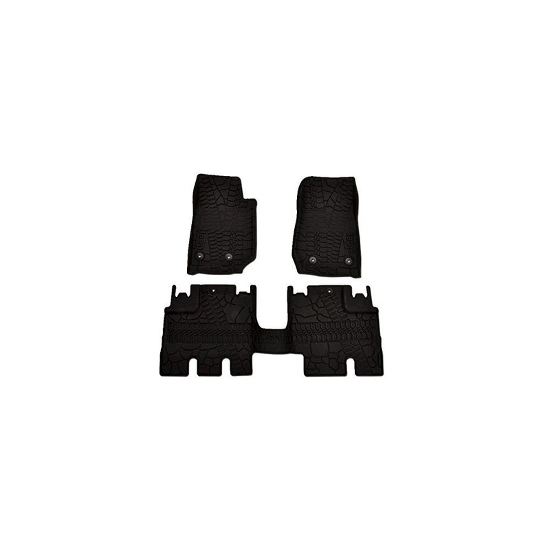 Mopar 82213860 Jeep Wrangler Unlimited 4-Door Black All-Weather 3-Piece Floor Mat Set