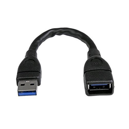 StarTech.com 6-Inch USB 3.0 Extension Adapter USB 3.0 Port Saver Cable, Black (USB3EXT6INBK)