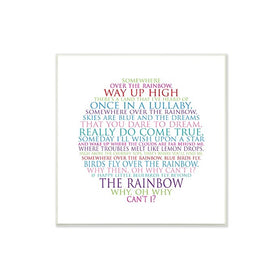 Stupell Home Décor Somewhere Over The Rainbow Circle Typog Wall Plaque Art, 12 x 0.5 x 12, Proudly Made in USA