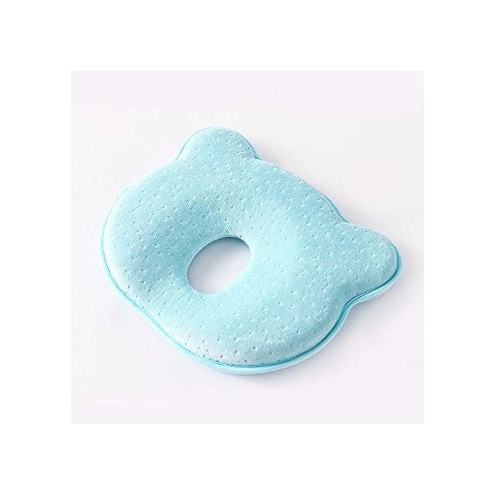 UINSTONE Newborn Baby Pillow Infant Memory Foam Pillow Head-shaping Pillow (0-12 Months) Light Blue