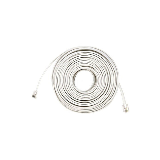 50 Ft 4C Telephone Line Extension Cord Cable Foot for any Phone, Modem, Fax Machine, Answering Machine, Caller ID (White)