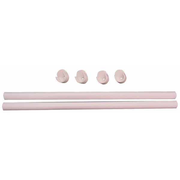 Easy Track RR1024 24-Inch Wardrobe Rods with Ends, 2-Pack, White