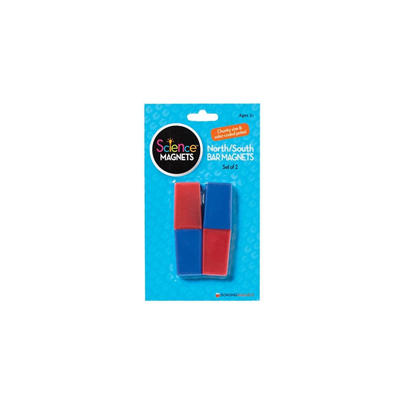 Dowling Magnets North/South Bar Magnets (3.13 inches long x 1 inch wide x .38 inch thick), Set of 2