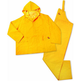 MidWest 3000-2X-00 0.35mm PVC Rainsuit, 3-Piece, Sunburst Yellow