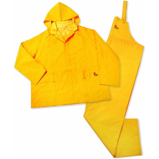 MidWest 3000-2X-00 0.35mm PVC Rainsuit, 3-Piece, Sunburst Yellow