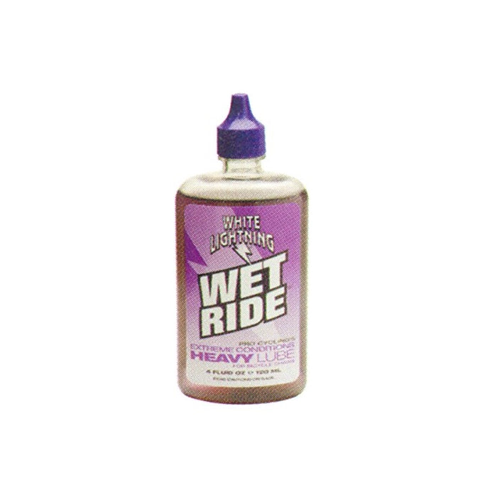 White Lightning Wet Ride Extreme Conditions Heavy Bicycle Chain Lube, 4-Ounce Drip Squeeze Bottle