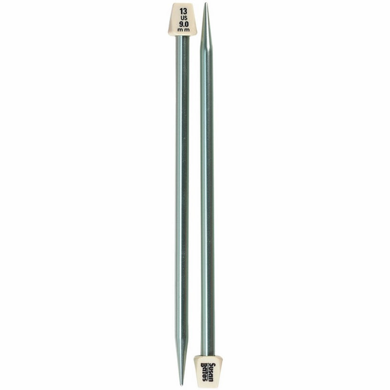 Susan Bates 11114-13 14-Inch Silvalume Single Point Knitting Needle, 9mm, Blue
