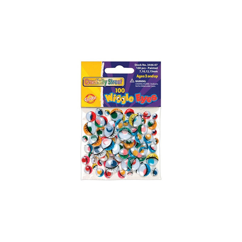 Creativity Street Wiggle Eyes Assorted Sizes, Painted, 100-Piece (344607)