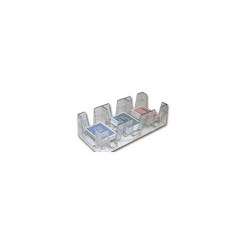 9 Deck Plastic Revolving Playing Card Tray with 3 Slots - Clear