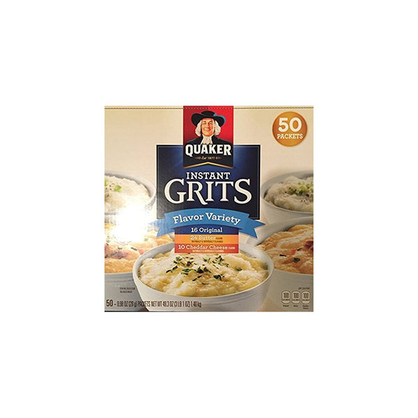 Quaker Instant Grits Flavor Variety 50 Pack Variety Value Box