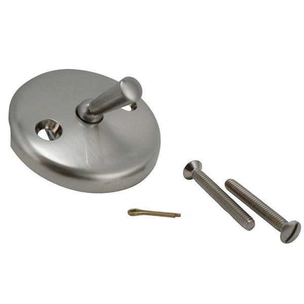 Keeney K826-1DSBN Bath Drain, Triplever Face Plate with Screws, Brushed Nickel