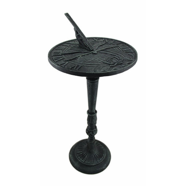 UD Verdigris Finished Cast Iron Dragonfly Sundial with Pedestal