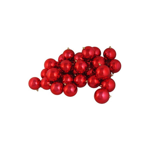 Vickerman Shiny Ball, Includes 60 Per Box, 2.4-Inch, Red