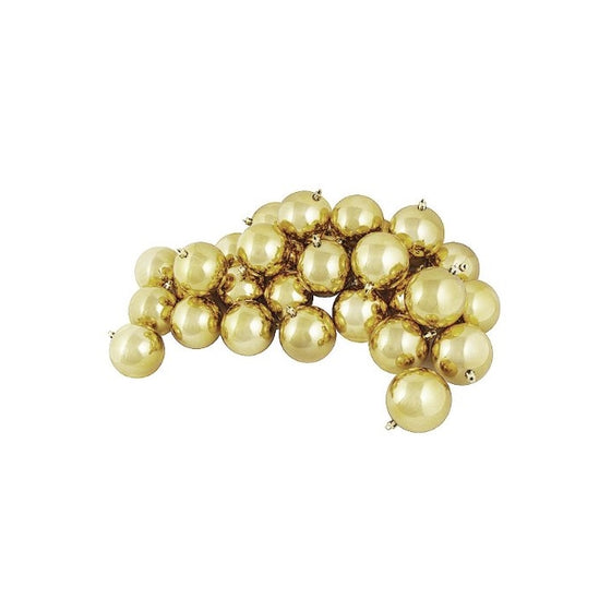 Vickerman Shiny Ball, Includes 60 Per Box, 2.4-Inch, Luxe Gold