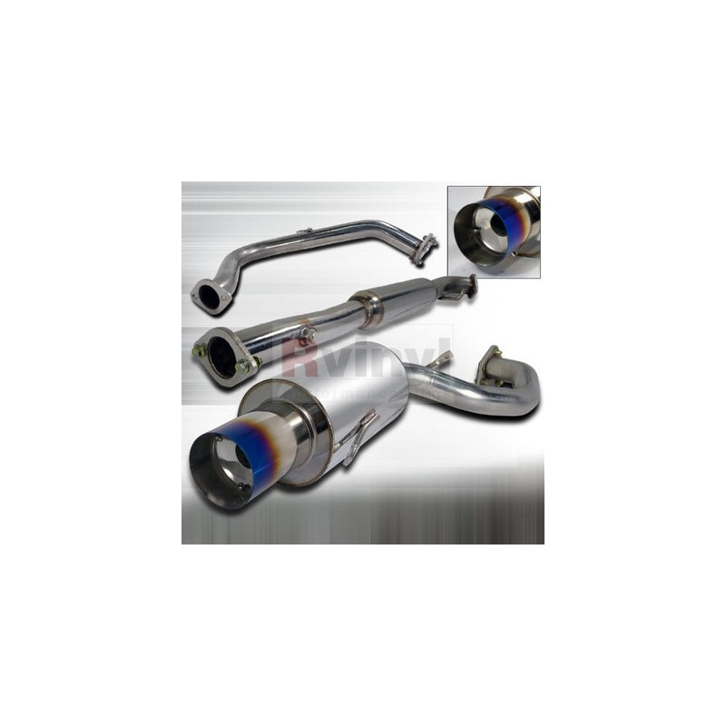 Spec-D Tuning MFCAT2-ELP95NTT-SD Mitsubishi Eclipse Gs Rs 2.0L Non-Turbo 4" Titanium Burnt Tip Catback Muffler