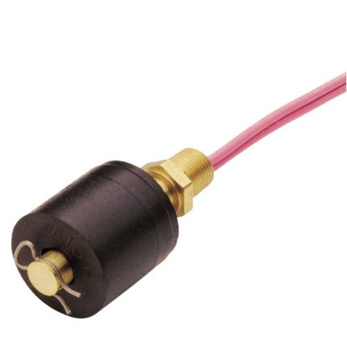 Gems Sensors 01701 Buna N Float Single Point Rugged Compact Alloy Level Switch with Brass Stem and Mounting, 1" Diameter, 1/8" NPT Male, 9/16" Actuation Level, Normally Open