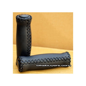Velo Vinyl Leather Grips - Black, for 7/8" handle bars of beach cruiser bikes