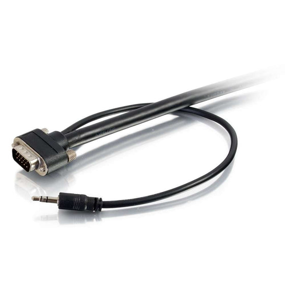 C2G 50227 Select VGA 3.5mm Stereo Audio and Video Cable M/M, In-Wall CMG-Rated, Black (15 Feet, 4.57 Meters)