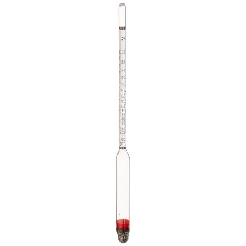 Glass Alcoholmeter/Hydrometer, Proof and Tralles