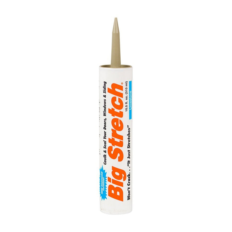 Sashco Big Stretch Acrylic Latex High Performance Caulking Sealant, 10.5 Ounce Cartridge, Limestone (Pack of 12)