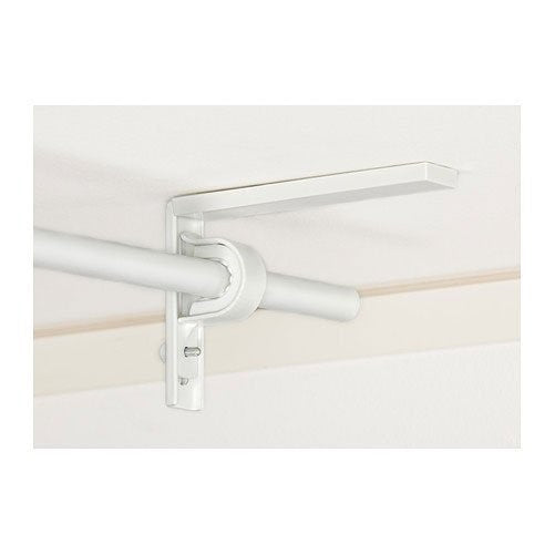 Ikea Curtain Rod Holder Bracket Wall/Ceiling Set Of 2 Steel White