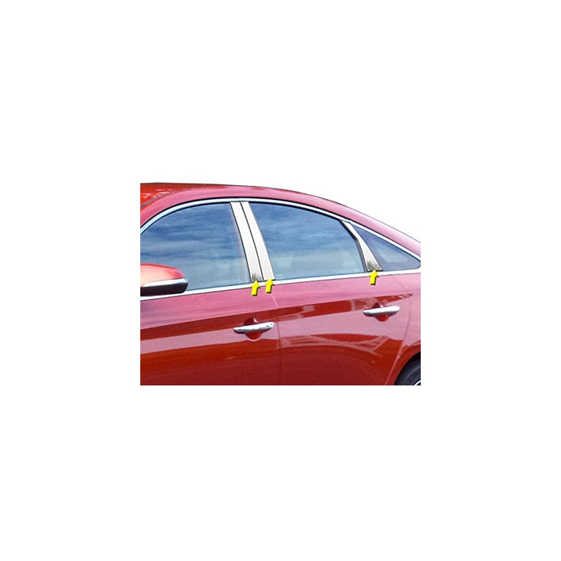 QAA FITS SONATA 2015-2018 HYUNDAI (6 Pc: Stainless Steel Pillar Post Trim Kit, 4-door) PP15361
