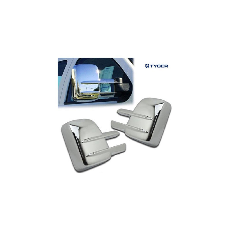 Tyger Auto TYGER ABS Triple Chrome Plated A Pair Mirror Covers Fits 07-13 Chevy Silverado 2500/3500 HD/GMC Sierra 2500/3500/HD Tow Mirror