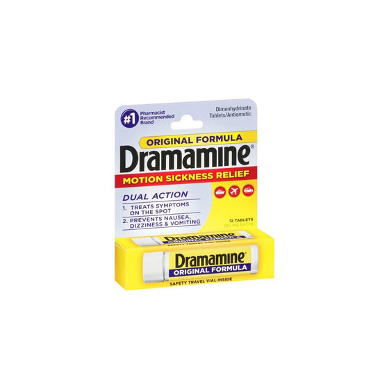 Dramamine Motion Sickness Relief Original Formula, 50 mg, 36 Count