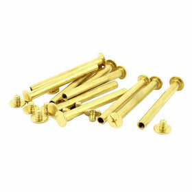 Album Scrapbook 5mmx50mm Brass Plated Binding Chicago Screw Post 10pcs
