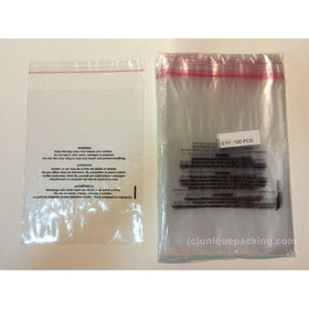 UNIQUEPACKING 100 Pcs 10x13 Clear Self-seal 1.6 Mil Poly Bags with Suffocation Warning - FBA Bags