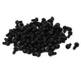 uxcell M3x6mm Phillips Round Head Nylon Machine Screw Bolt Fastener Black 100pcs