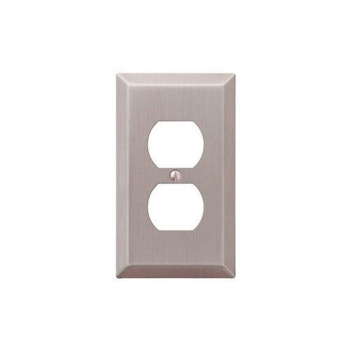 Amertac 163DBN 1 Duplex Satin Nickel Wall Switch Plate