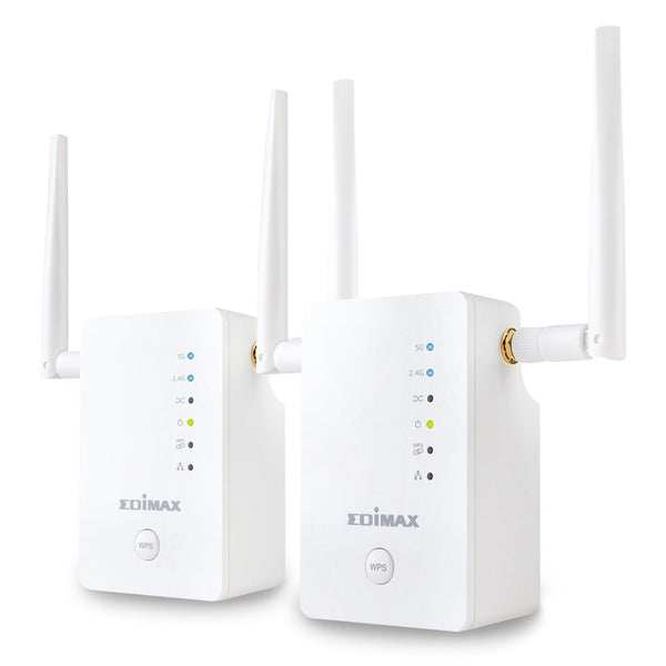 Edimax Gemini Wi-Fi Roaming Kit, Two AC1200 Wi-Fi Extenders with Smart Roaming, White