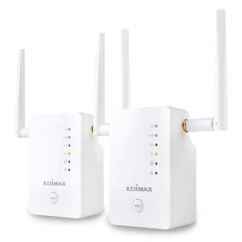 Edimax Gemini Wi-Fi Roaming Kit, Two AC1200 Wi-Fi Extenders with Smart Roaming, White