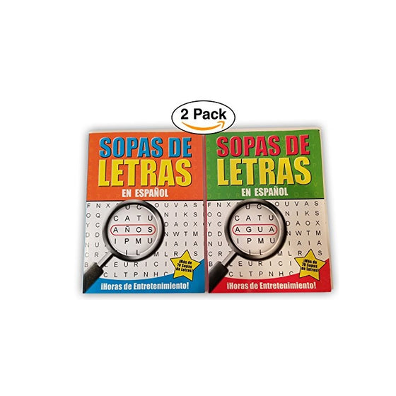 2 Pack - Spanish Word Search Book Jumbo,96 Page Each Easy-to-see Full Page Seek & Circle.