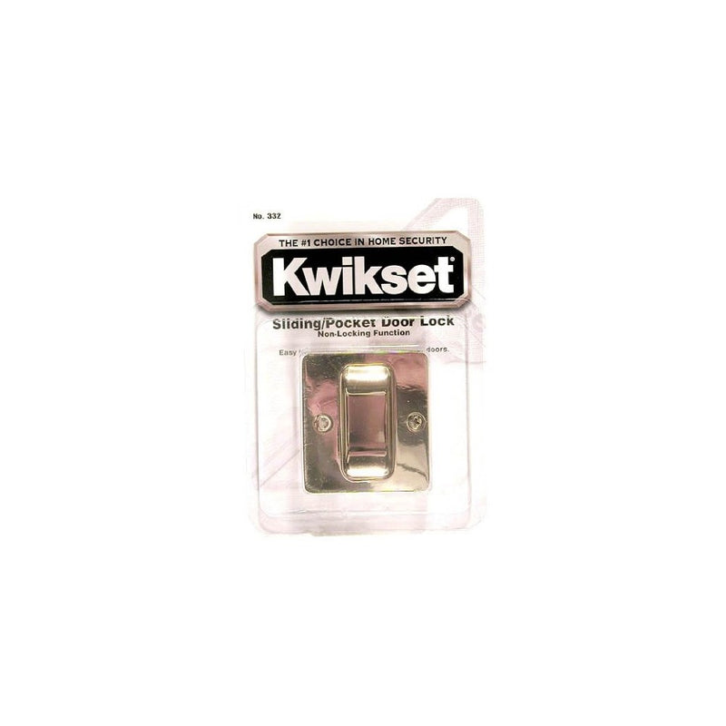 Kwikset 332 Notch Hall/Closet Pocket Door Lock in Polished Brass