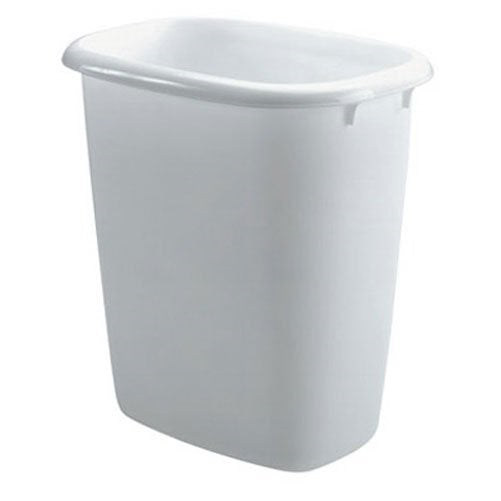 Rubbermaid Vanity Wastebasket, 14 Quart, White