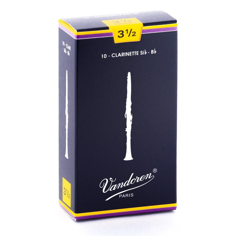 Vandoren CR1035 Bb Clarinet Traditional Reeds Strength 3.5; Box of 10