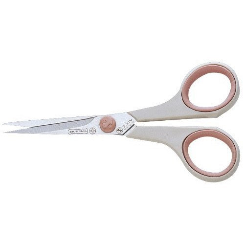 Mundial 1854 Cushion Soft Fine Quilters 5-1/2-Inch Scissors, Pink-Cream Handle