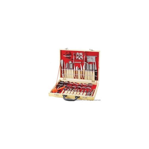 International Culinary Carving Set 80 Piece, Wood Case