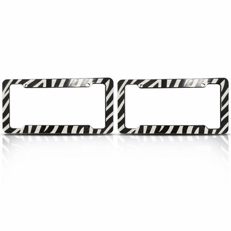 Zebra License Plate Frames (Set of Two) Made of Plastic