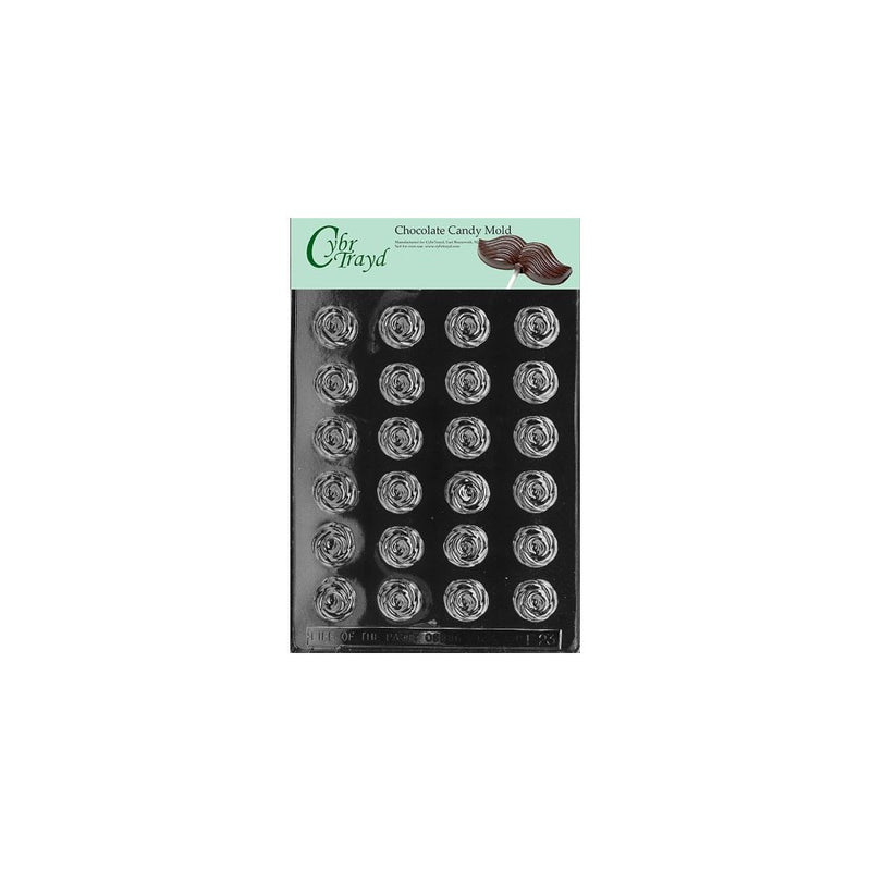 Cybrtrayd Life of the Party F023 Bite Size Roses Flower Chocolate Candy Mold in Sealed Protective Poly Bag Imprinted with Copyrighted Cybrtrayd Molding Instructions