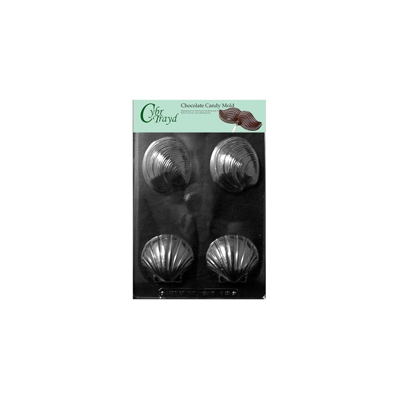 Cybrtrayd N056 Large Shells Chocolate Candy Mold with Exclusive Cybrtrayd Copyrighted Chocolate Molding Instructions