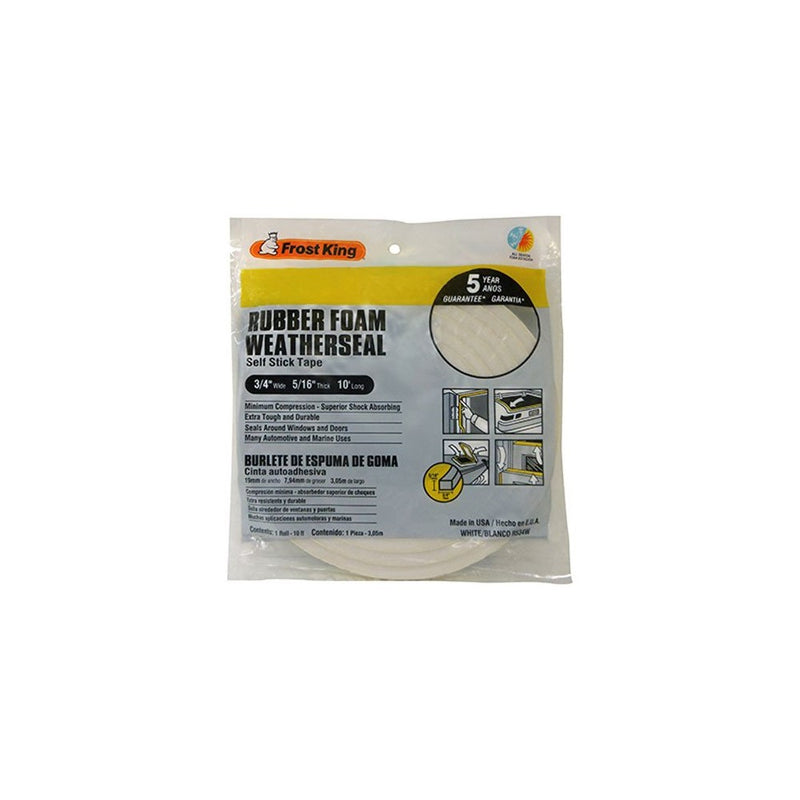 Frost King R534WH Sponge Rubber Foam Tape 5/16-Inch, White