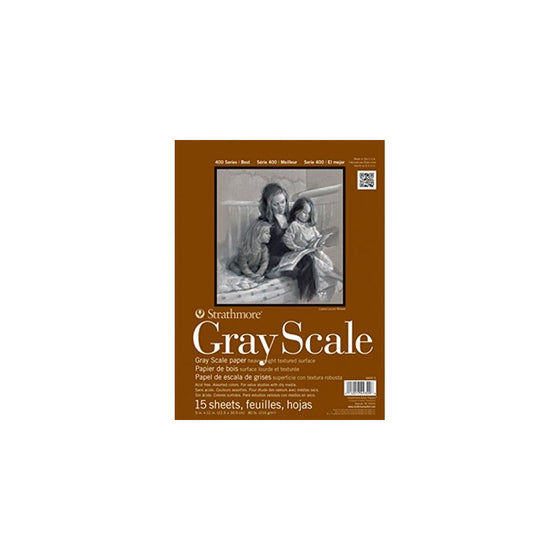 Strathmore 4400-9 400 Series Gray Scale Pad, Assorted Tints, 9"x12" Glue Bound, 15 Sheets