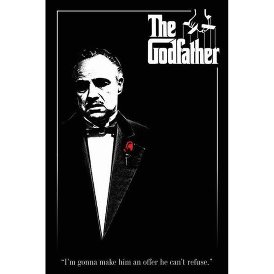 The Godfather-Marlon Brando-Red Rose, Movie Poster Print, 24 by 36-Inch