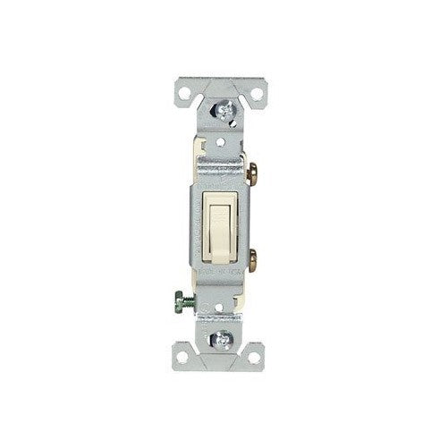 Eaton 1301-7LA-SPL 15-Amp, 120-Volt Standard Grade Single Pole Framed Toggle AC Quiet Switch, Light Almond