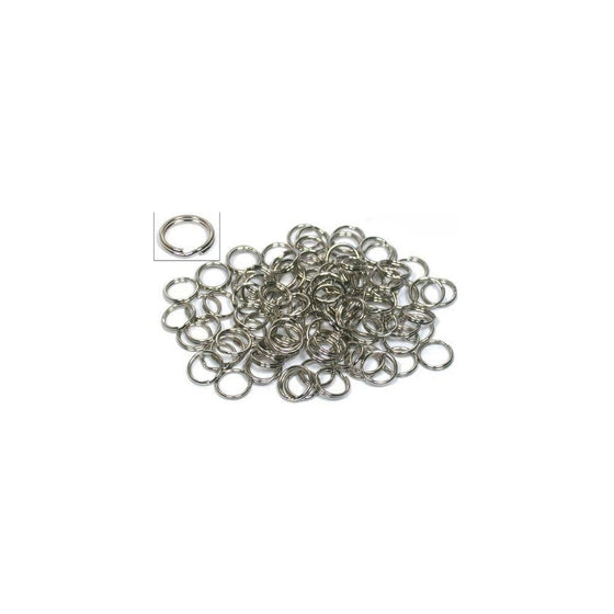 100 Nickel Plated Split Ring Chain Parts Findings 6mm