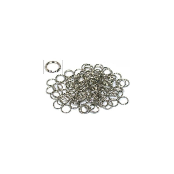 100 Nickel Plated Split Ring Chain Parts Findings 6mm