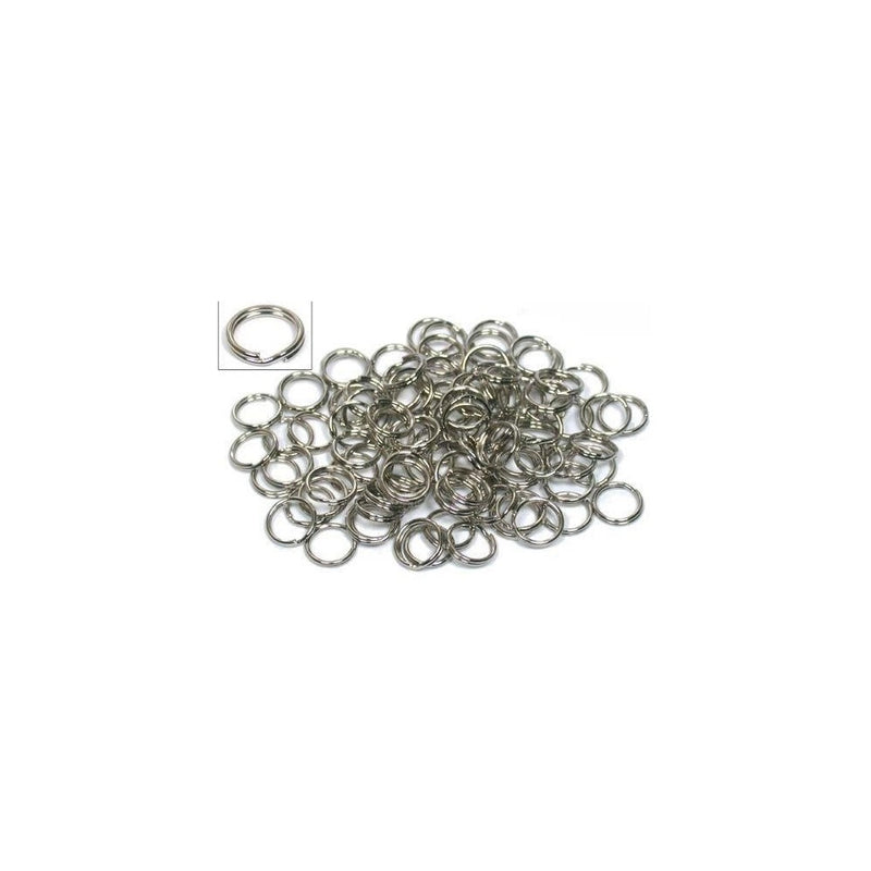100 Nickel Plated Split Ring Chain Parts Findings 6mm